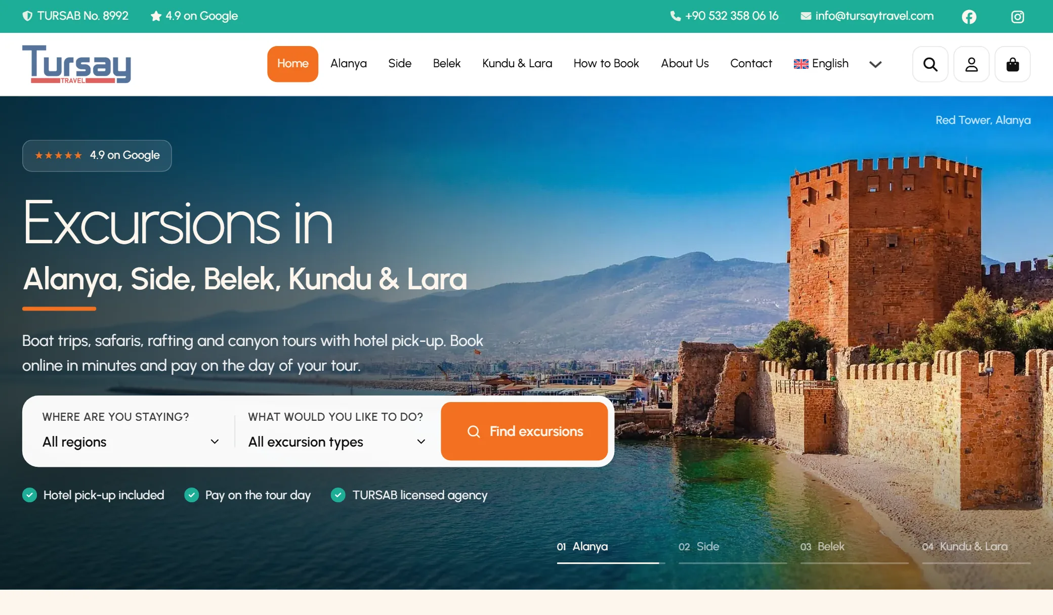 tursaytravel.com website screenshot